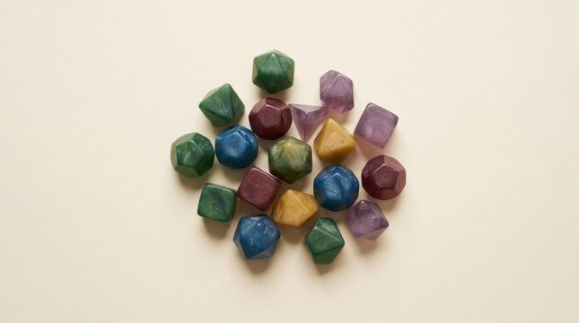 Assorted Polyhedral Dice for Probability and Tabletop Games