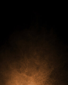 Golden dust particles rising through a dark black background, creating a dramatic atmospheric texture for luxury design, abstract backgrounds, overlays, posters, and creative visual effects.