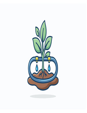 Water-saving irrigation Modern colorful flat vector icon, 