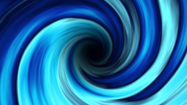 Rotating blue vortex swirl animation featuring glowing luminous lines and deep abyss for digital backgrounds and sci-fi visual effects.