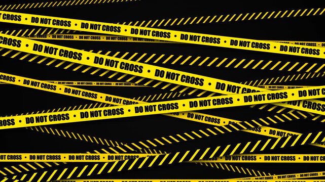Do Not Cross Warning Tape Background with Yellow Safety Barrier