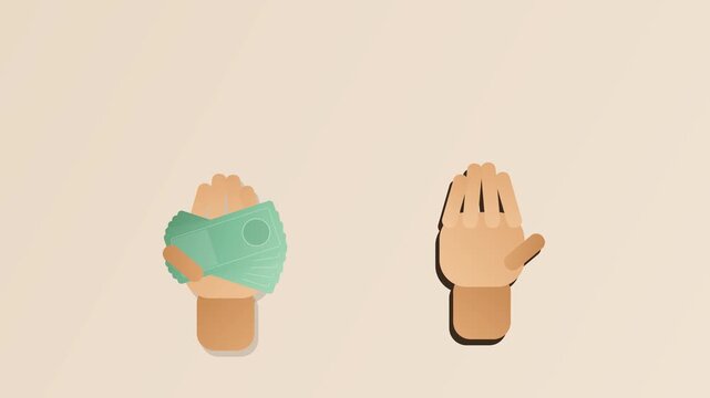 Hands Transferring Cash Currency Hand to Hand Money Transaction