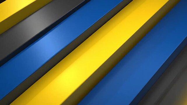 Abstract background with parallel yellow blue and dark gray bars