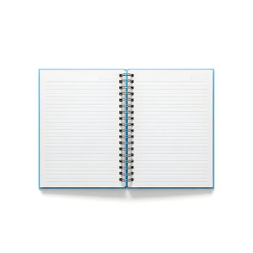 Empty metal spiral binding on white