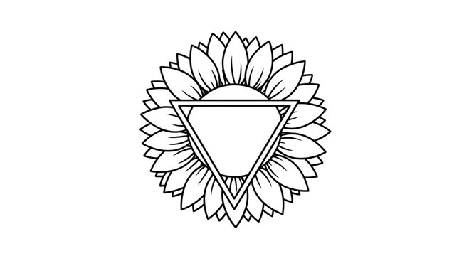 sunflower with triangle symbol