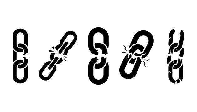 Cracked and broken chain link icons