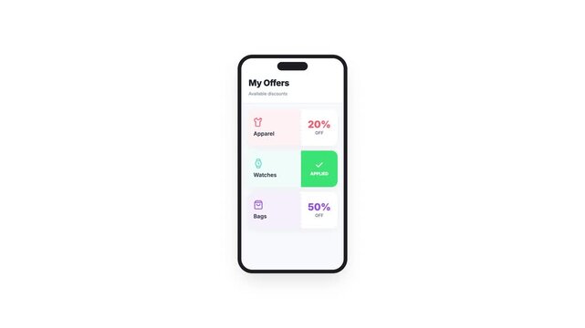 Digital discounts and applied promotions on a sleek smartphone screen, optimizing online shopping experience.