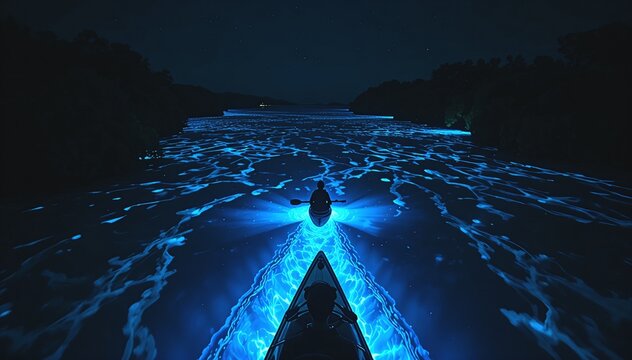 Bioluminescent Bay Night Kayak Trail Puerto Rico Blue Glow Dark Travel Science
