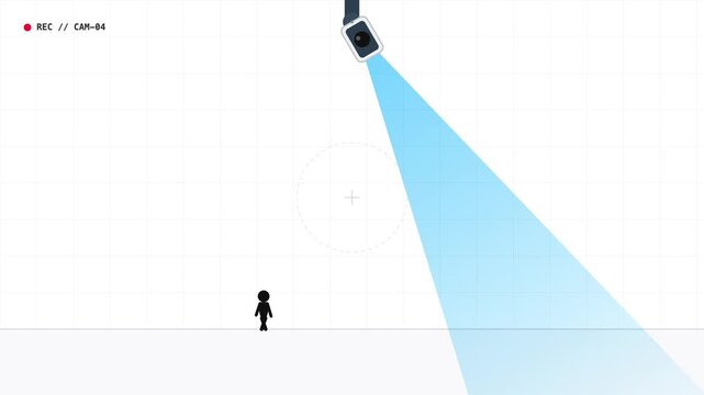 Automated security system flags an anomaly, locking onto and tracking a detected individual