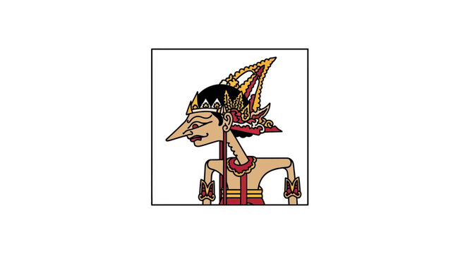 wayang kulit character, traditional balinese shadow puppet