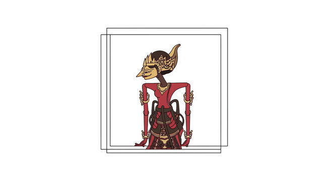 wayang kulit character, traditional indonesian puppet