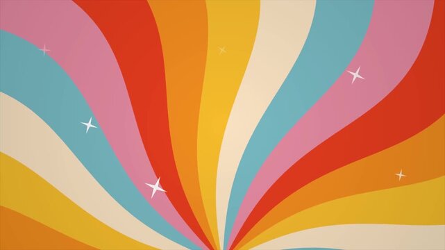 Colorful Retro Sunburst Motion Background