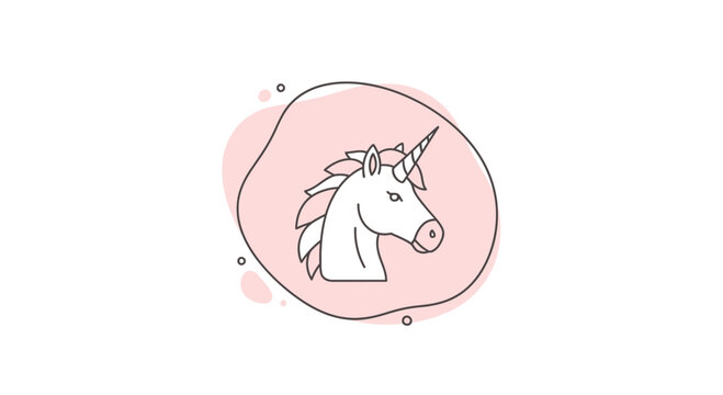 unicorn head pink background