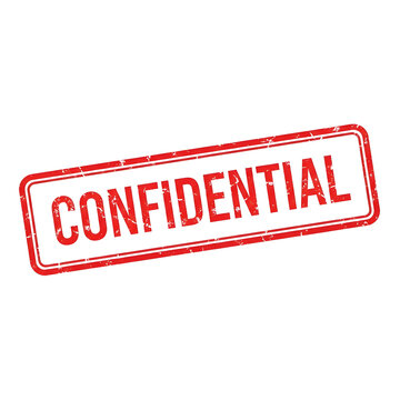 Confidential red rubber stamp on white
