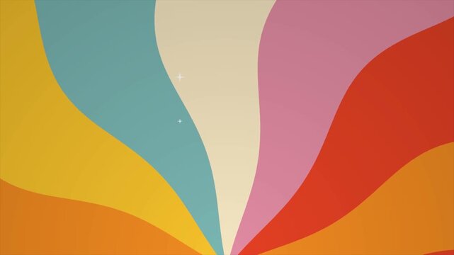 Retro 70s Colorful Wavy Sunburst Background