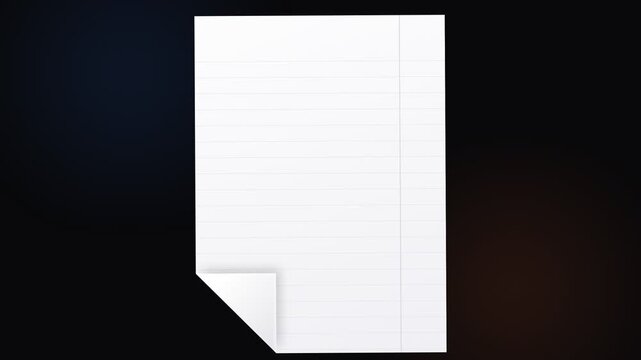 A single rectangular sheet of parchment paper rests against a dark void while the bottom left corner is folded upward to reveal the soft texture of the durable material used for business writing