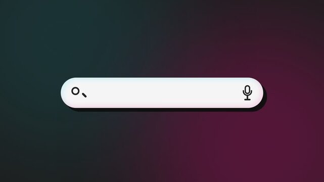 A digital search bar interface floats above a dark gradient surface representing the process of finding specific information using online tools or voice commands for efficient knowledge