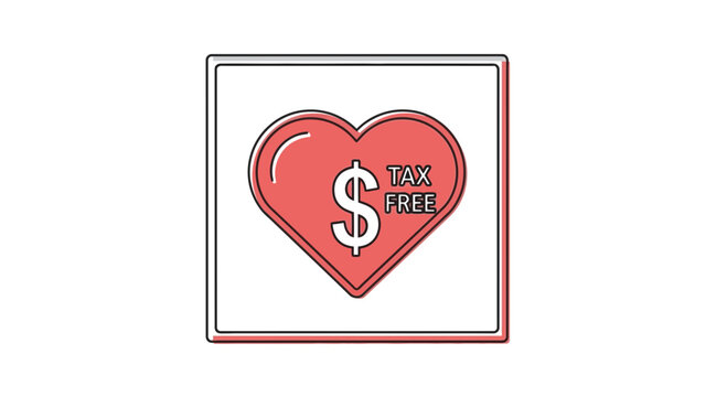 Tax free finance heart icon