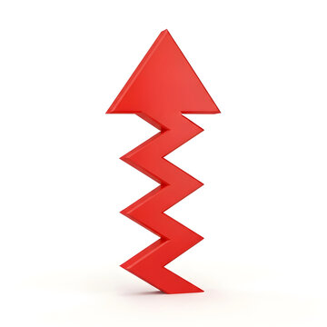 Red upward zigzag arrow icon