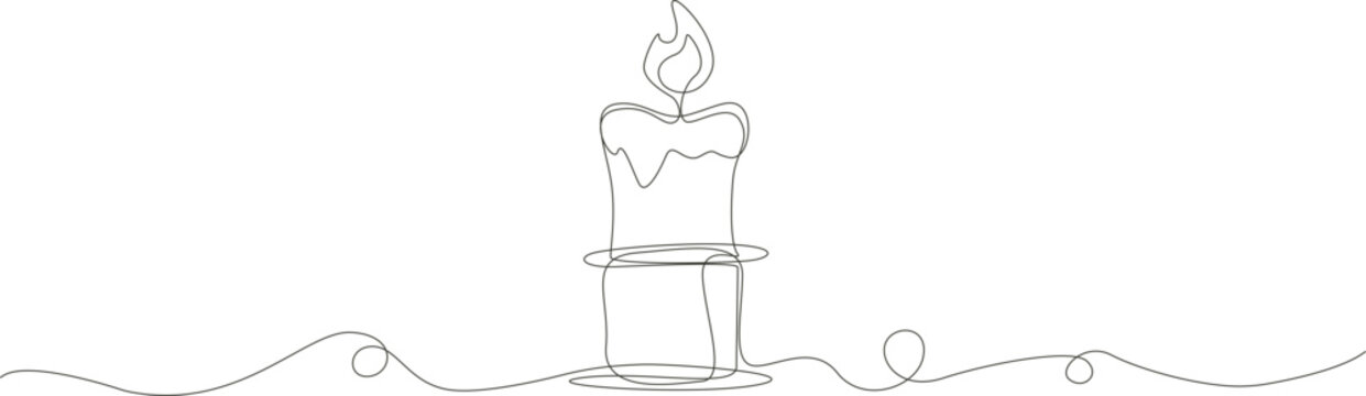 Candle flame minimalist abstract illustration suitable for branding, packaging, and background design projects with a modern and stylish touch.