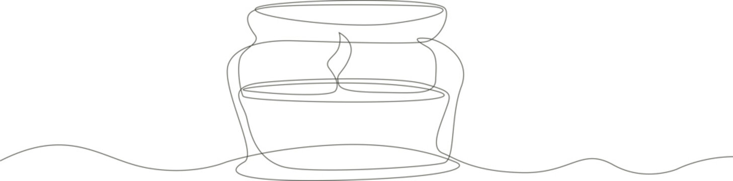 candle continues line art vector background design