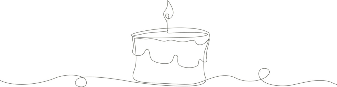 Candle minimalist single line art illustration , candle elegant black and white