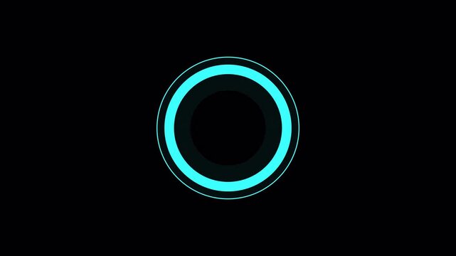 Abstract Neon Blue Circular Glowing Loading Animation Loop.