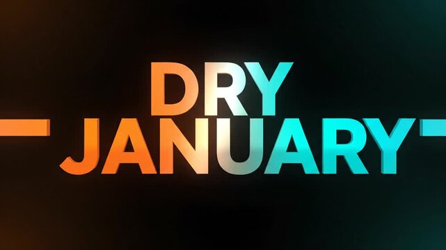 Dry January text with orange and teal gradient background