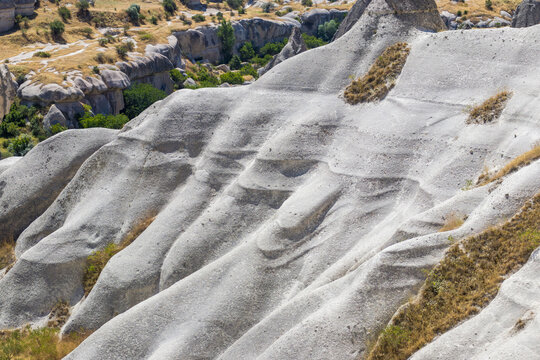 Cappadocia rock formations under clear sky. It represents geological heritage, outdoor exploration, sustainable tourism, nature connection and travel.