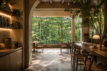 Fototapeta premium 숲속 카페