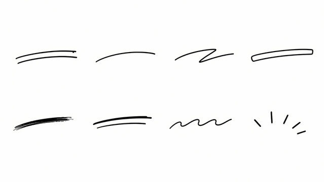 Hand Drawn Underline and Emphasis Marks Set