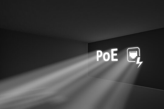 PoE rays volume light concept 3d illustration