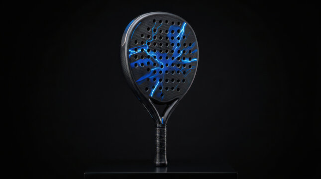 Modern Babolat Padel Racket with Blue Lightning Design