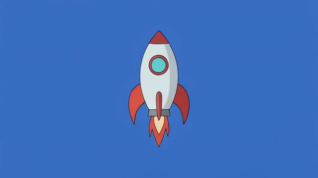 Retro rocket ships flying in formation against a blue sky representing space exploration and innovation