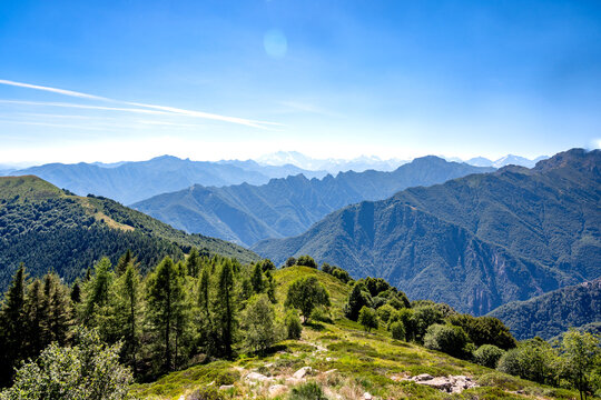 Scenic mountain landscape of Alpe Pala in Piedmont Italy
