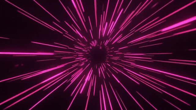 Abstract Pink Light Streaks Hyper-speed Tunnel Effect Loop