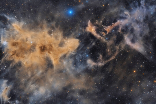 The dark nebula LBN552 glows brightly in the constellation Cepheus