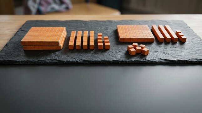 Base Ten Blocks Arranged for Place Value Learning