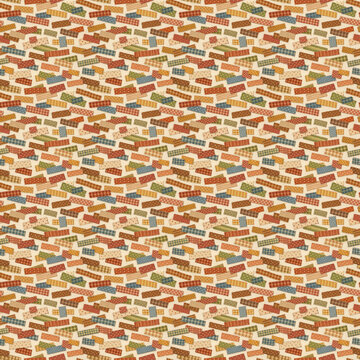 Vintage Folk Fabric Strips and Patchwork Seamless Textile Pattern