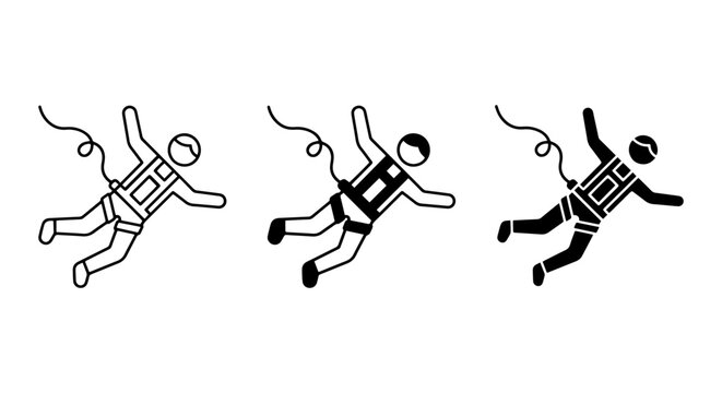 Bungee Jumping Icons, Extreme Sports Vector Set, Adventure Activity Symbols, Thrill Seeker Graphics