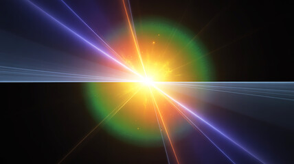 Naklejka premium Futuristic Digital Art Starburst Creating a Dynamic Display of Concentrated Energy and Luminous Beams on a Dark Background