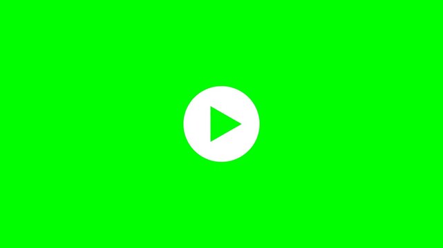 Fast Geometric Play Button Assembly Animation on Green Screen