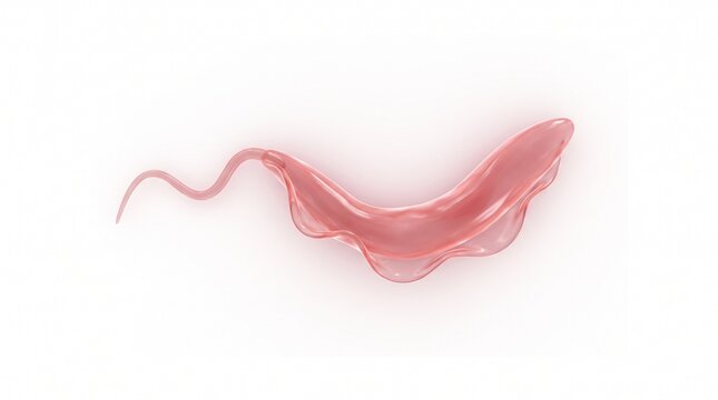 Trypanosoma parasite simple portrait white background