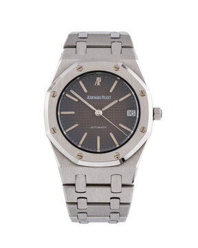 Audemars Piguet self-winding watch, Royal Oak model reference 4100, steel case with tropical dial. Milan, Italy, March 20, 2026