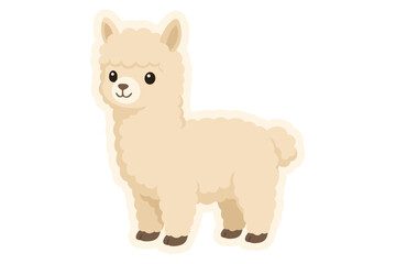 Obraz premium cute cartoon alpaca vector illustration