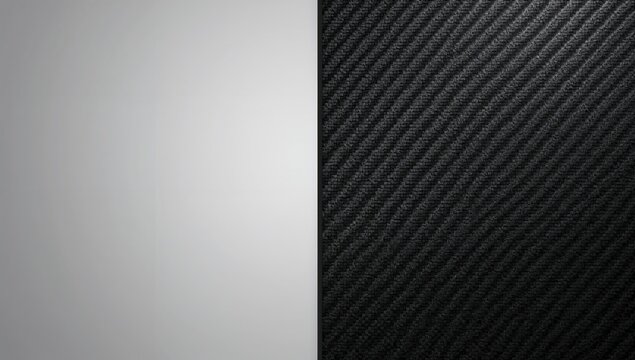 Split Textured Background with Smooth Gray and Carbon Fiber Patterns