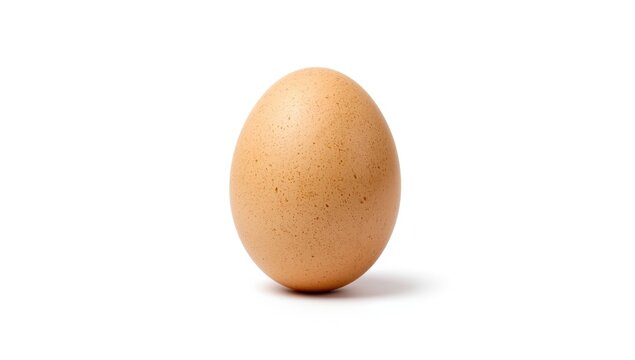 Brown Egg Isolated on White with Soft Shadows