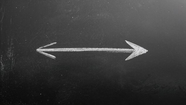 Chalk Arrow Drawing on Blackboard Surface with Minimalist Style