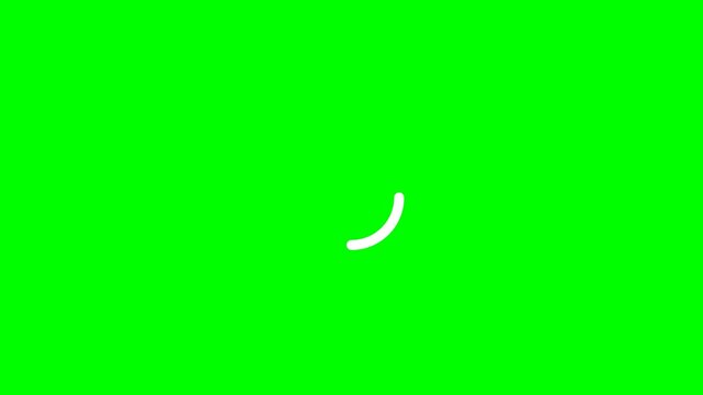 White Loading Spinner Animation on Green Screen