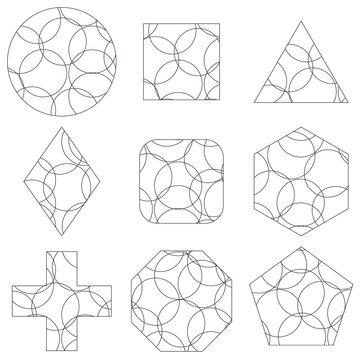 Geometric Social Media Story Button Frames with Circle Pattern Vector Set